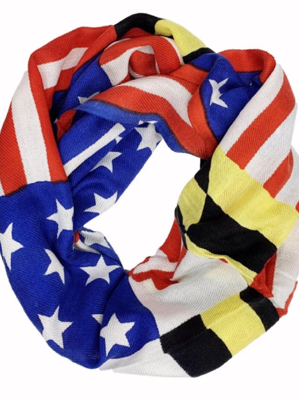 American and Maryland Flag Infinity Scarf - NEW Fast Ship